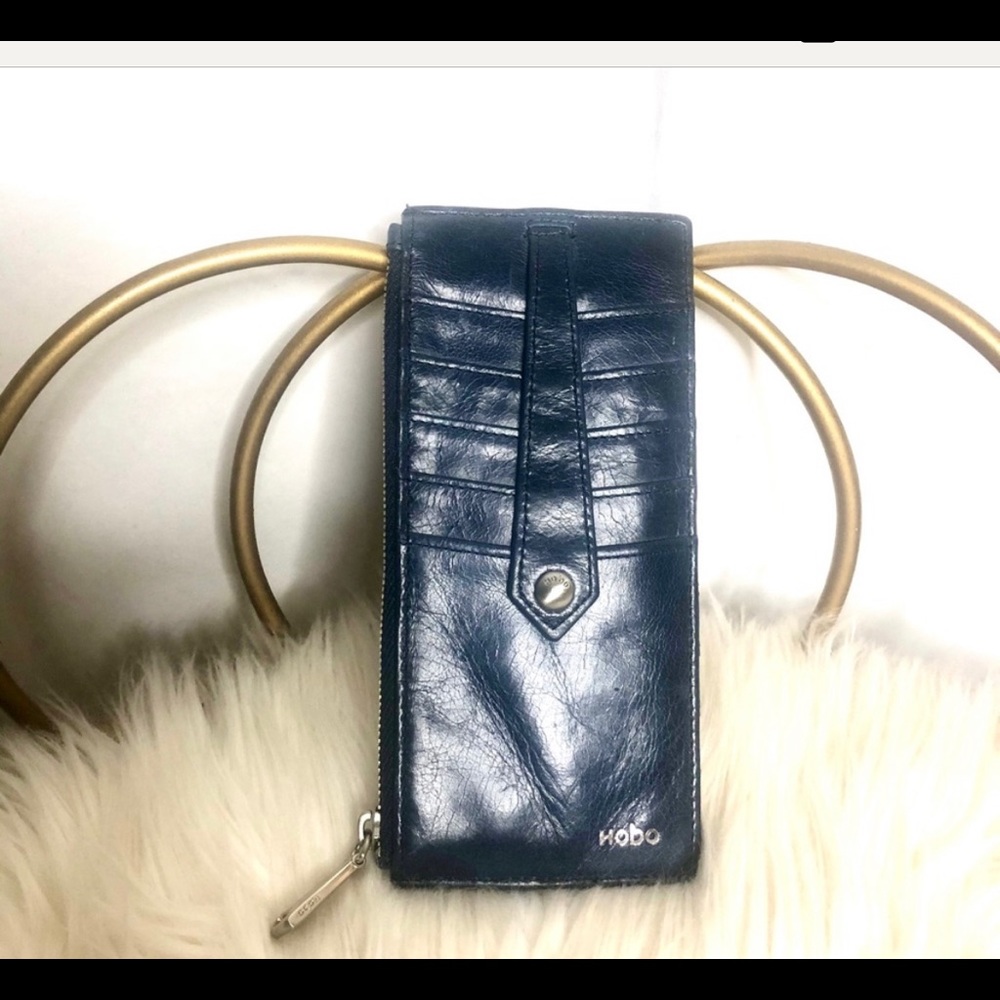 Hobo International Leather Navy Blue Wallet